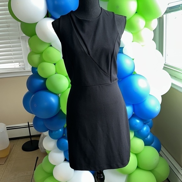 Express Dresses & Skirts - Express Black Midi Dress With Cut Out